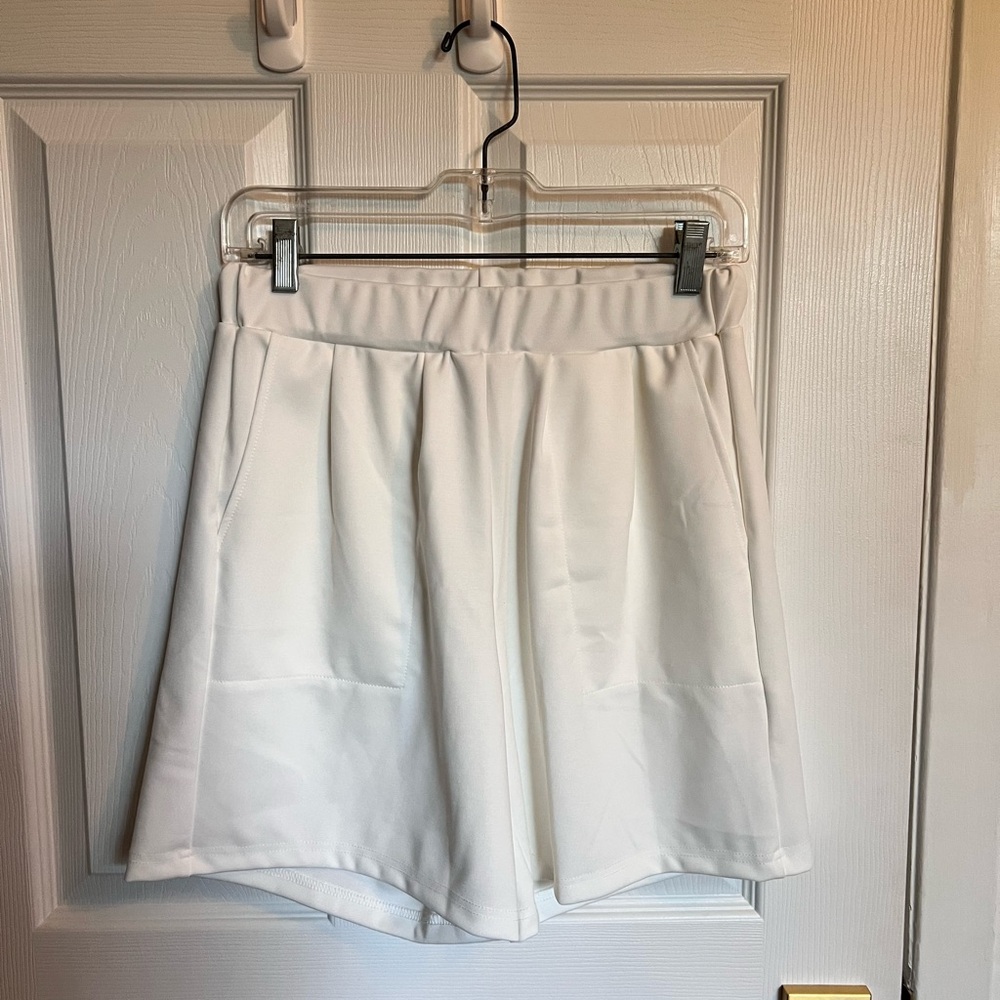 White High-Waisted Shorts